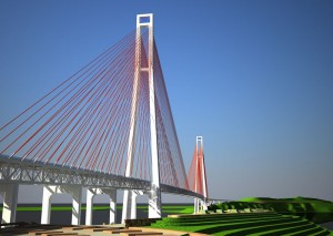 Мост на остров Русский (эскиз)