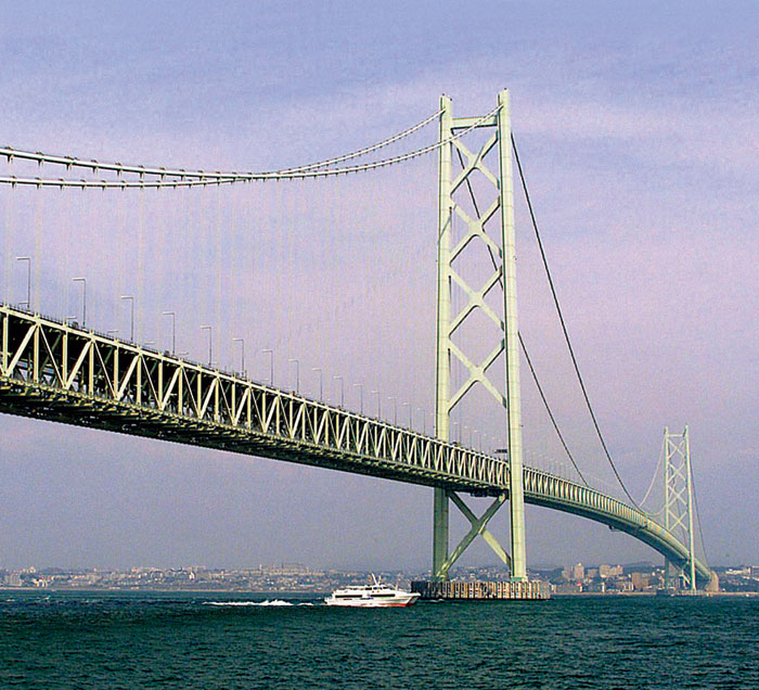 Мост в Японии между островами Хонсю и Авадзи