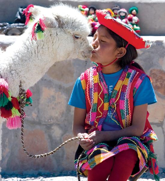Девочка из Перу и лама